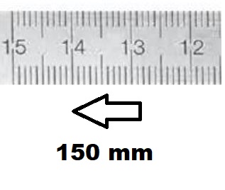 HORIZONTAL FLEXIBLE RULE CLASS I RIGHT TO LEFT 150 MM SECTION 13x0,5 MM<BR>REF : RGH96-D1150B0I0